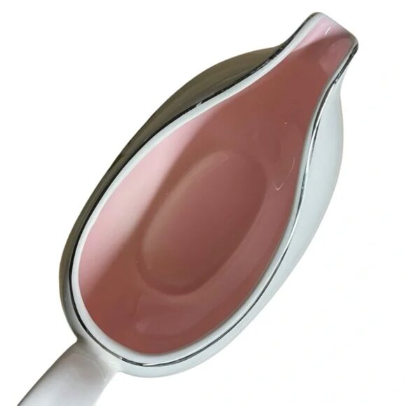 Vtg 50’s Taylor Smith & Taylor “Pink Rose” on White gravy boat ceramic - Picture 9 of 13